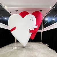 Ballons en forme de cœur gonflables réfléchissants rouges doubles en PVC pour mariage/Saint-Valentin, élégants, vintage, modernes, luxueux, couleurs personnalisables