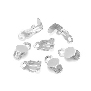 Boucles d'oreilles à clipser 10 mm, plates et lisses, en alliage de zinc, argent, or, bronze antique, rhodium, or KC, pour oreilles non percées - Product Image 5