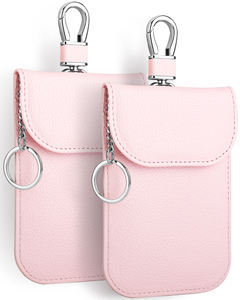 Sac Faraday en cuir PU, pochette de protection pour clé de voiture Faraday, téléphone portable, blocage du signal RFID, <span class=keywords><strong>anti</strong></span>-<span class=keywords><strong>piratage</strong></span>, étui pour clé de voiture - Product Image 1