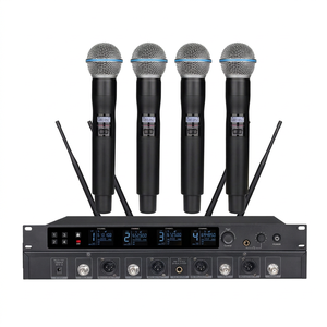 Microphone sans fil professionnel 4 canaux BD-66 XLR avec garantie 1 an - Réduction du bruit pour karaoké, performances et usage en église - Product Image 1