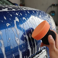 Éponge de polissage pour carrosserie de voiture en polyester à bords plats de 3, 4 et 5 pouces, tampon de lustrage de qualité supérieure, facile à nettoyer, logo personnalisé OEM