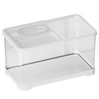 Aquarium de bureau rectangulaire moderne 20L avec cycle écologique intégré, filtre, oxygénation, couvercle et compatibilité poissons rouges