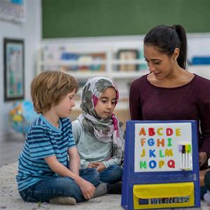 Supports de table magnétiques portables, tableau de poche double face, autoportants, pliables, cartes effaçables à sec pour enfants et enseignants - Product Image 2