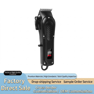 Tondeuse à <span class=keywords><strong>cheveux</strong></span> électrique professionnelle avec écran LCD, lame lavable, 4 peignes <span class=keywords><strong>de</strong></span> guidage, rechargeable par USB, faible bruit, pour barbiers et usage domestique - Product Image 1