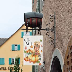 Banderola Vertical de doble cara de 12x18 pulgadas para jardín, Bandera de calabaza Hello otoño para granja de Acción de Gracias, decoración exterior de temporada - Product Image 5