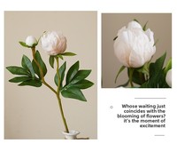 Pivoine artificielle faite à la main à deux têtes, décoration de mariage et d'intérieur, arrangement floral en soie pour ameublement doux