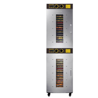 Heavybao Dubbele Deur Ontwerp RVS Commerciële RVS Voedsel Dehydrator Fruitdroger Machine Met 32 Bakken