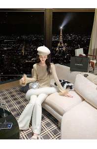 Maglione Coreano 2026 con Patchwork e <span class=keywords><strong>Piume</strong></span>, Maniche Lunghe, <span class=keywords><strong>Maglia</strong></span> Aderente Tinta Unita - Product Image 4