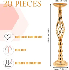 Gold Silver Metal Stand Vase Wedding Centerpieces Flower Stand For Wedding Table Wedding Decoration Supplies