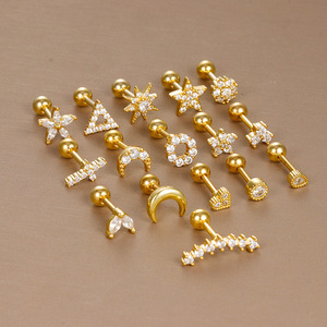 Joyería de punción de acero quirúrgico de Venta caliente, anillo de bola de cristal liso <span class=keywords><strong>anodizado</strong></span> inoxidable, <span class=keywords><strong>Piercing</strong></span> para el cuerpo, ombligo, vientre, Perno de moda - Product Image 1