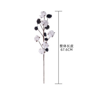Fleur artificielle en coton CallaFloral, branche de fleur séchée blanche, décoration de mariage et de maison - Product Image 4