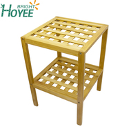 Bamboo Corner Shelf Rack 2-Tier Display Stand