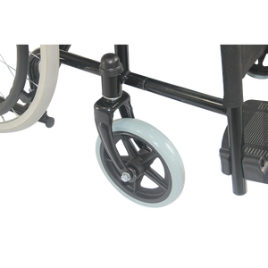 Mobilier d'hôpital portable en gros Fauteuil roulant manuel en acier de <span class=keywords><strong>7</strong></span> pouces avec repose-pieds amovible Fauteuil roulant pliable - Product Image 4