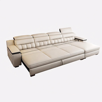 Ensemble de canapés en cuir italien avec fonction inclinable, canapés de détente modernes et simples, canapé en L extensible pour salon
