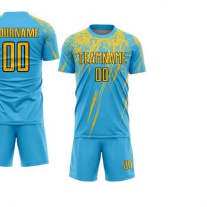 Ensemble de maillot de football Splash Design à manches courtes, uniforme de football respirant, vêtements de sport performants, kit d'entraînement - Product Image 2