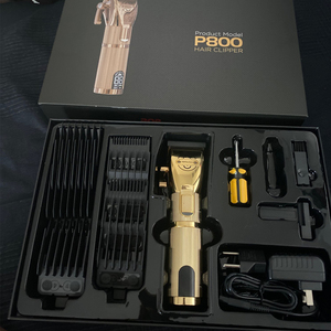 Kit de Cortapelos de Barbería Profesional de Lujo Dorado, Recortadora de Pelo Inalámbrica Eléctrica de Alta Potencia y Bajo Ruido, Recargable - Product Image 5