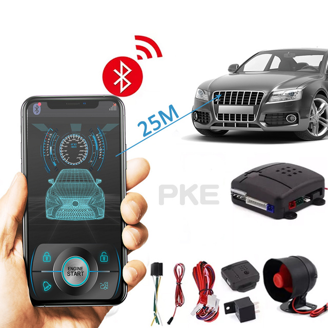 Victor Smart Car Bluetooth App Control PKE One Way Keyless Entry Security System Remote Control 10M Range Car Alarm for Accent