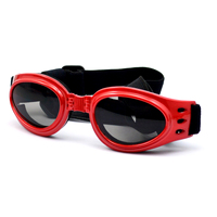 Lunettes de soleil pour chien de taille moyenne de qualité UV400, lunettes de soleil pour chien pliables pour toutes les saisons avec sangles réglables pour la tête et le menton