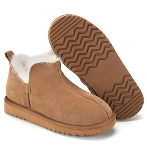 Pantofole Invernali da <span class=keywords><strong>Donna</strong></span> in Pelle Scamosciata con Fodera in Vera Pelle di Pecora, Suola in <span class=keywords><strong>Memory</strong></span> <span class=keywords><strong>Foam</strong></span> EVA, Leggere, Morbide e Traspiranti - Product Image 4