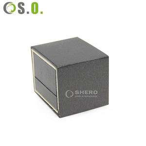 Caja de Joyería de Papel Imitación Cuero Gris de Alta Calidad al por Mayor para Regalos de Boda y Empaque de Joyería Personalizado - Product Image 1