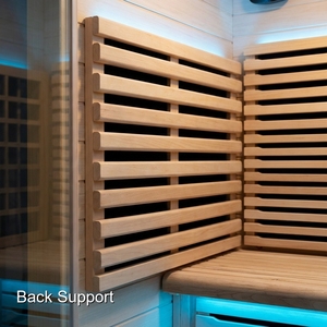 Sauna infrarouge professionnel pour 2 personnes en bois de pruche avec éclairage de lecture et port de connexion auxiliaire MP3 - Product Image 2