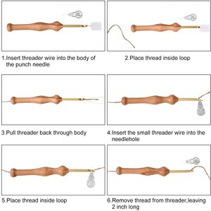 4 pièces ensembles stylos à broder couture manche en <span class=keywords><strong>bois</strong></span> bricolage artisanat poinçon aiguille <span class=keywords><strong>bois</strong></span> tissage outils couture Applique embellissement - Product Image 4