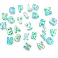 Perles en acrylique de haute qualité à gros trous, perles alphabet holographiques UV, breloques lettres pour la fabrication de bijoux DIY
