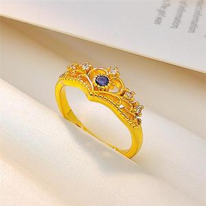 Anello Aperto Regolabile a Forma di Corona e Cuore, Anello Decorativo per Donne - Product Image 5