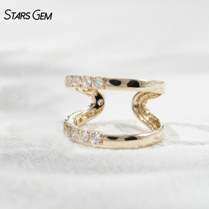 Starsgem 10K Solid Gold Lab Grown Diamond Wedding Ear Clip & <b>Cuff</b> <b>Earrings</b> 1.4mm 0.25ct Unisex Trendy - Product Image 5