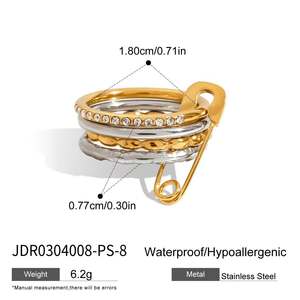 Anillo de Compromiso Clásico de Acero Inoxidable Chapado en Oro Rosa con Zirconia en Forma de Corazón, Estilo Hip Hop, Gran Venta 2026 - Product Image 6