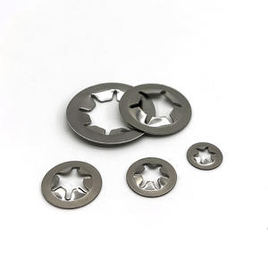 Acier inoxydable 304 Clip de roulement étoile à bord plat Serré Élastique Fleur de prunier Circlip Arbre Écrou-poussoir M1.5-M12 Rondelles zingurées - Product Image 2