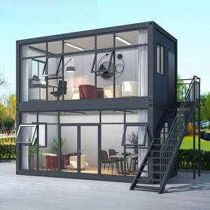 Contenedor de Construcción Rápida de 2 Pisos con Escaleras, Cortina de Vidrio, Oficina de Lujo, Casa Prefabricada, Casas Móviles Prefabricadas - Product Image 1