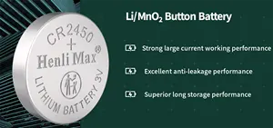घरेलू उपकरणों के लिए निर्माता के साथ CR2016 3.0V प्राथमिक लिथियम बैटरी 90mAh सिक्का सेल लिथियम मैंगनीज डाइऑक्साइड बटन