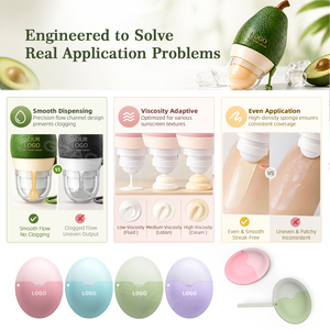 OEM ODM Outil d'application de crème solaire lavable et rechargeable <span class=keywords><strong>pour</strong></span> la protection estivale, applicateur de crème solaire en silicone avec éponge - Product Image 4