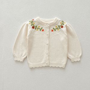 Ensemble printemps pour filles Angou, cardigan en tricot avec broderie de fraises, élégant <span class=keywords><strong>pull</strong></span> pour bébé <span class=keywords><strong>fille</strong></span> nouveau-né, cardigan - Product Image 2