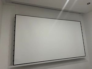 <span class=keywords><strong>Nouveau</strong></span> produit : Écran de projection électrique suspendu en PET blanc de 100 pouces avec télécommande pour home cinéma, format 16:9 - Product Image 1