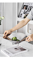 304 RVS Scandinavische Minimalistische Fruitplateau Collectie Grote Capaciteit Moderne Decoratieve Schalen Stijlvolle Woonkamer Opbergers