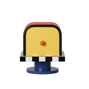 Table d'appoint créative en plastique couleur Dopamine crémeuse, style boîte aux lettres, avec rangement, pour chambre et salon - Product Image 3