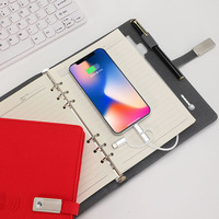 Super affaires LE logo MENÉ allument USB bloc-notes prendre carnet de notes avec toucher doux livre de couverture en cuir