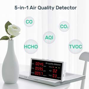 5-in-1 CO2 Detector CO2 Monitor Accurate for CO CO2 HCHO TVOC AQI Manual Calibration Real Time Data Mean Value Recording - Product Image 3