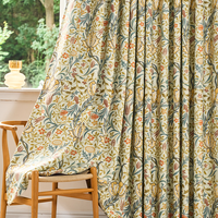 Rideaux occultants plissés William Morris à motif floral, couleur or terre cuite, pour salon, vente en gros au mètre