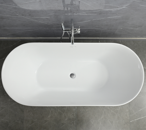 Moderno acrilico CUPC CE Freestanding vasca da bagno forma ovale bordo sottile modello più venduto per adulti - Product Image 3