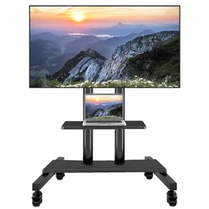 High-quality Mobile TV Cart with Wheels fits for 55"-100" inch TVs up to 200lbs, MAX VESA 800x600