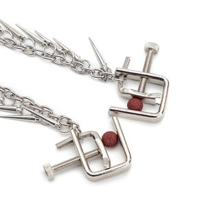 Estimulador de Pezones de Acero Inoxidable Black Wolf SM Game Play, Juguete Sexual con Clip y Borlas para Mujer - Product Image 5