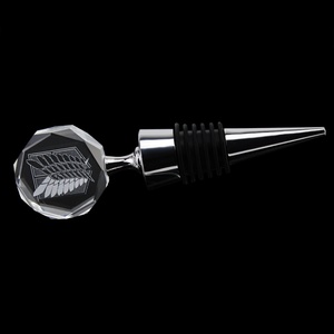 Ensemble de cadeaux d'affaires de coopération K9 <span class=keywords><strong>bouchon</strong></span> de bouteille de <span class=keywords><strong>vin</strong></span> en cristal de verre avec technique de gravure sculptée par logo au laser - Product Image 5