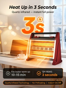 Calentador Infrarrojo Portátil de 1600W, Calentador Eléctrico con Bombilla de Cuarzo y Humidificador Turbo para Habitaciones - Product Image 4