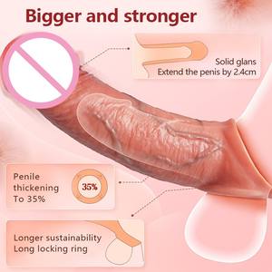 Vibrierender Kondom-Penishüllen-Vibrator Sexspielzeug zur Penisvergrößerung Medizinisches Weiches Silikon-Dildo-Verstärker für Männer - Product Image 5