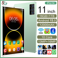 Nouvelle tablette Android Pro 14 11 pouces 2026, 16 Go + 1 To, 108 MP, 8000 mAh, 5G LTE, double SIM + TF, Type-C, écran AMOLED 120 Hz, processeur MTK Octa Core