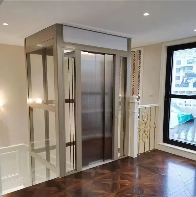 Customized Modern Home Elevator Lifts Hydraulic Villa Sightseeing Elevator With AC Drive Small Residential Lifts For Sale