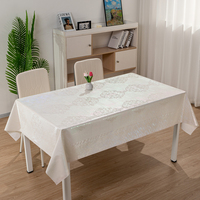 Nappe rectangulaire RNPT en tissu nacré blanc irisé à motif floral subtil pour organisateur d'événements